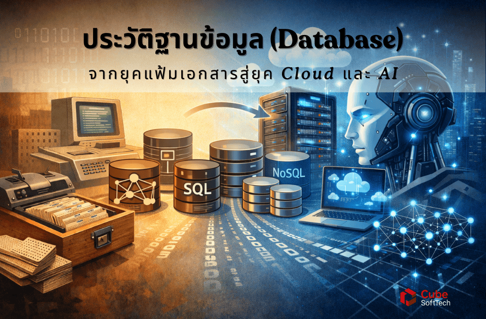 ไทม์ไลน์ฐานข้อมูล: SQL, NoSQL, Cloud และ AI ในภาพเดียว